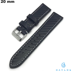 Pulsera Haylou 20mm Negro Cuero auténtico smartwatch