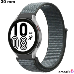 Pulseira Cinza Amazfit Velcro Tecido 20 mm de relógio