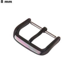 Cierre para pulsera Negro 8 mm Ardillon Acero Inoxidable
