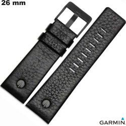 Bracelet Noir montre Cuir véritable Garmin 26mm