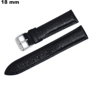 Uhrenarmband 18mm Echtes Leder Schwarz: Bester Preis