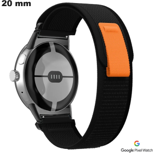 Acheter Bracelet 20 mm smartwatch Google Pixel Nylon Noir