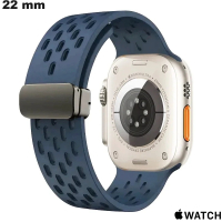 Vente Bracelet Apple Watch 22mm montre Bleu Souple Caoutchouc
