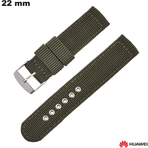 Verkauf von grünem Stoffarmband für Huawei 22 mm im Militärstil