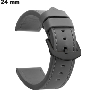 Armband 24 mm klassische Uhr Grau Kunstleder - Versand kostenlos ab 20€