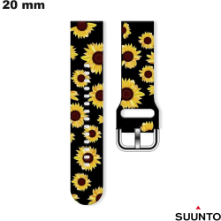 Zwarte 20 mm Suunto Siliconen smartwatchband
