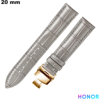 Armband 20mm Echte Leder Honor Grau von hoher Qualität