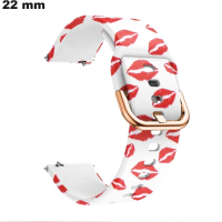 Armband Weiß Silikon 22 mm Lippenstift Uhrenqualität