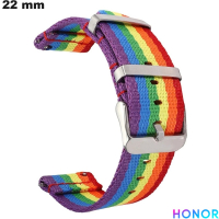 Armband Tissu Uhr 22 mm Honor Multicolor ● Versand in 24h