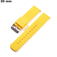 Pulsera de silicona ondulada amarilla para reloj de 20 mm económica