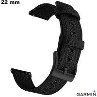 Schwarzes Garmin Smartwatch-Armband aus Stoff 22 mm | Einfache Montage