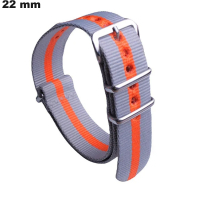 Armband Nylon Grau 22 mm # Versandkosten 3,99€
