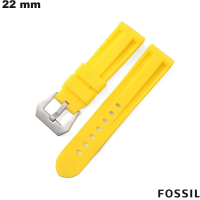 Bracelet Caoutchouc Fossil Jaune de smartwatch 22mm pas cher