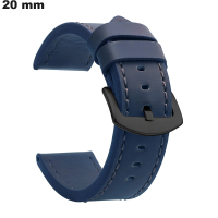 Bracelet Bleu original de montre 20mm Cuir PU
