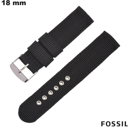 Bracelet Fossil commando Noir 18mm de montre connectée