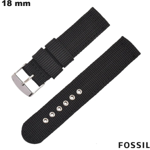 Armband Fossil Commando Schwarz 18mm für günstige Smartwatch