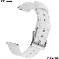 Armband Weiß Textil für Uhr 22 mm Polar ● Kostenloser Versand