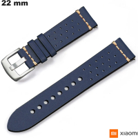 Echtes Lederarmband Blau für hochwertige Xiaomi Smartwatch