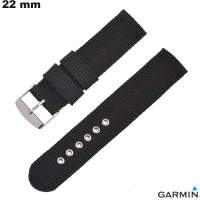Armband 22mm Nylon Schwarz Garmin Uhr # Schneller Versand