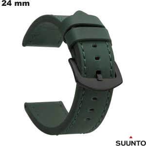 Venta de Pulsera de Faux Cuero para Reloj Suunto de 24mm Reemplazo Verde