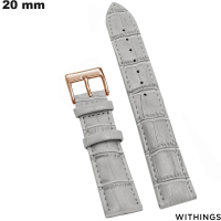 Armband Echtes Leder Grau Withings 20mm / Kostenlose Lieferung