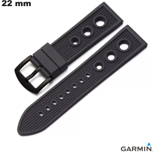 Vente de pulsera Racing para reloj de 22 mm Negro Caucho Garmin Vente de pulsera Racing para reloj de 22 mm Negro Caucho Garmin