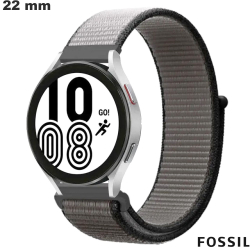 Bracelet 22mm de smartwatch Gris Fossil Nylon