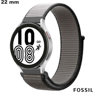 Armband 22 mm für Smartwatch Grau Fossil Nylon ● Einfache Montage