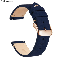Armband 14 mm Echtes Leder edler Uhr Blau von hoher Qualität