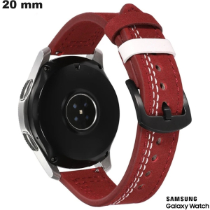 Rotes Armband Samsung Uhr 20mm Echtes Leder günstig