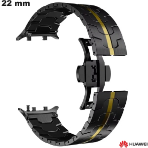 Armband 22mm Metall Huawei Uhr Schwarz (Watch D2, ...)) von hoher Qualität