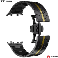 Armband 22mm Metall Huawei Uhr Schwarz (Watch D2, ...)) von hoher Qualität