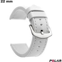 Kopen Polar Horlogeband Wit PU Leer 22mm