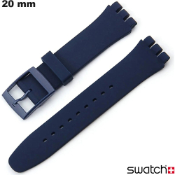 Bracelet 20mm pour montre Bleu Swatch Silicone
