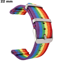 Armband Multicolor Nylon Uhr 22mm - Bester Preis