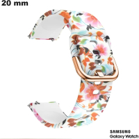 Bracelet montre connectée Samsung Blanc 20mm Silicone pas cher