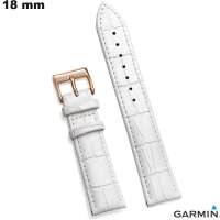 Verkauf Echtes Lederarmband für Garmin Uhr 18 mm Weiß
