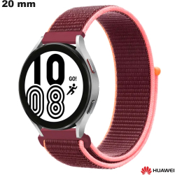 Pulseira 20 mm Vermelha Tecido de relógio inteligente Huawei