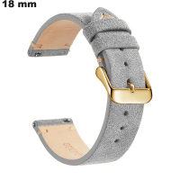 Verkoop Horlogeband Grijs ambachtelijke stijl Echt Leer 18mm