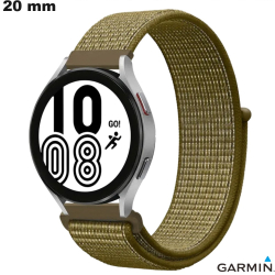 Bracelet 20mm Garmin de smartwatch Vert Tissu