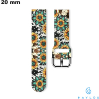 Verkauf von Blumenmusterarmbändern für 20 mm Smartwatches aus Gummi Haylou