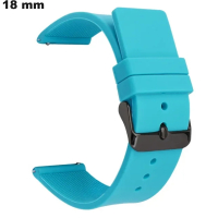 Armband Uhr Ski Blau 18 mm Silikon ● Versand für 3,99€