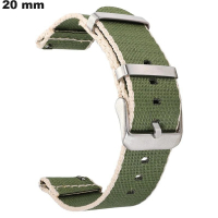Armband für Uhr Nylon 20 mm Grün ● Kostenloser Versand
