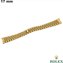 Bracelet Doré de montre Rolex Acier inoxydable 17 mm