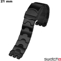 Armband 21 mm horloge Swatch Zwart RVS