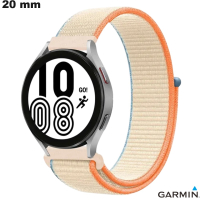 Verkauf von beigem Velcro-Gewebearmband 20 mm für Garmin Smartwatch