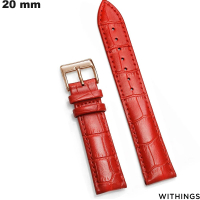 Armband Withings Rot echtes Leder 20 mm von hoher Qualität