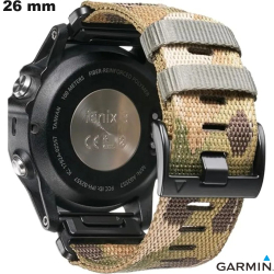 Bracelet 26 mm QuickFit de smartwatch Beige Tissu Garmin