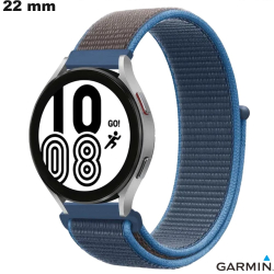 Bracelet de montre intelligente Bleu Nylon 22mm Garmin
