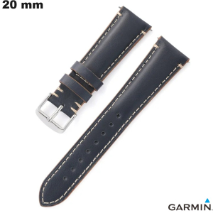 Echtes Leder Smartwatch-Armband 20 mm Blau Garmin kaufen